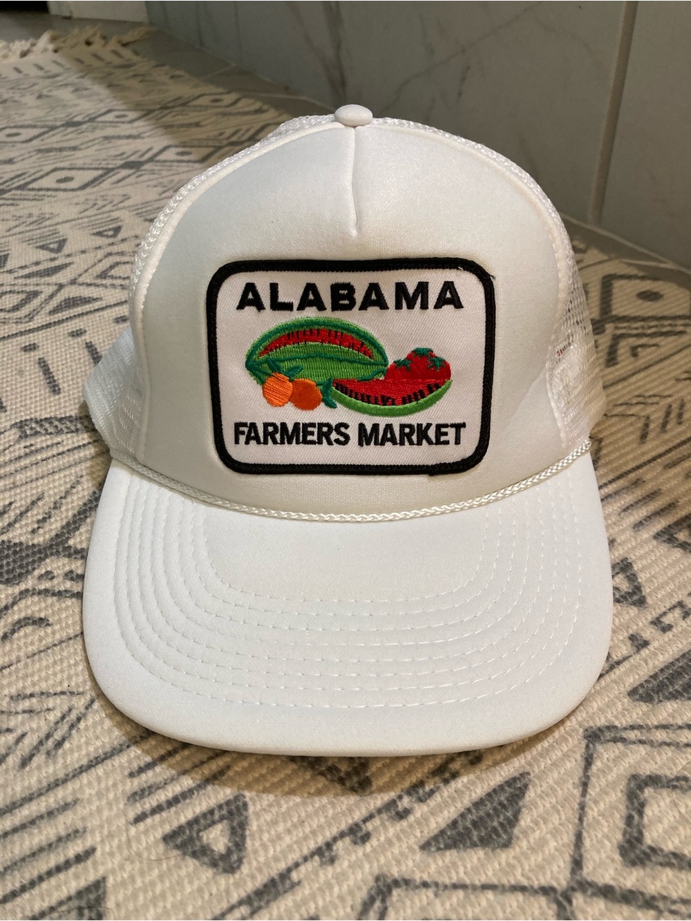 Vintage Otto Alabama Farmers Market Patch adjustable Rope Detail Trucker Hat